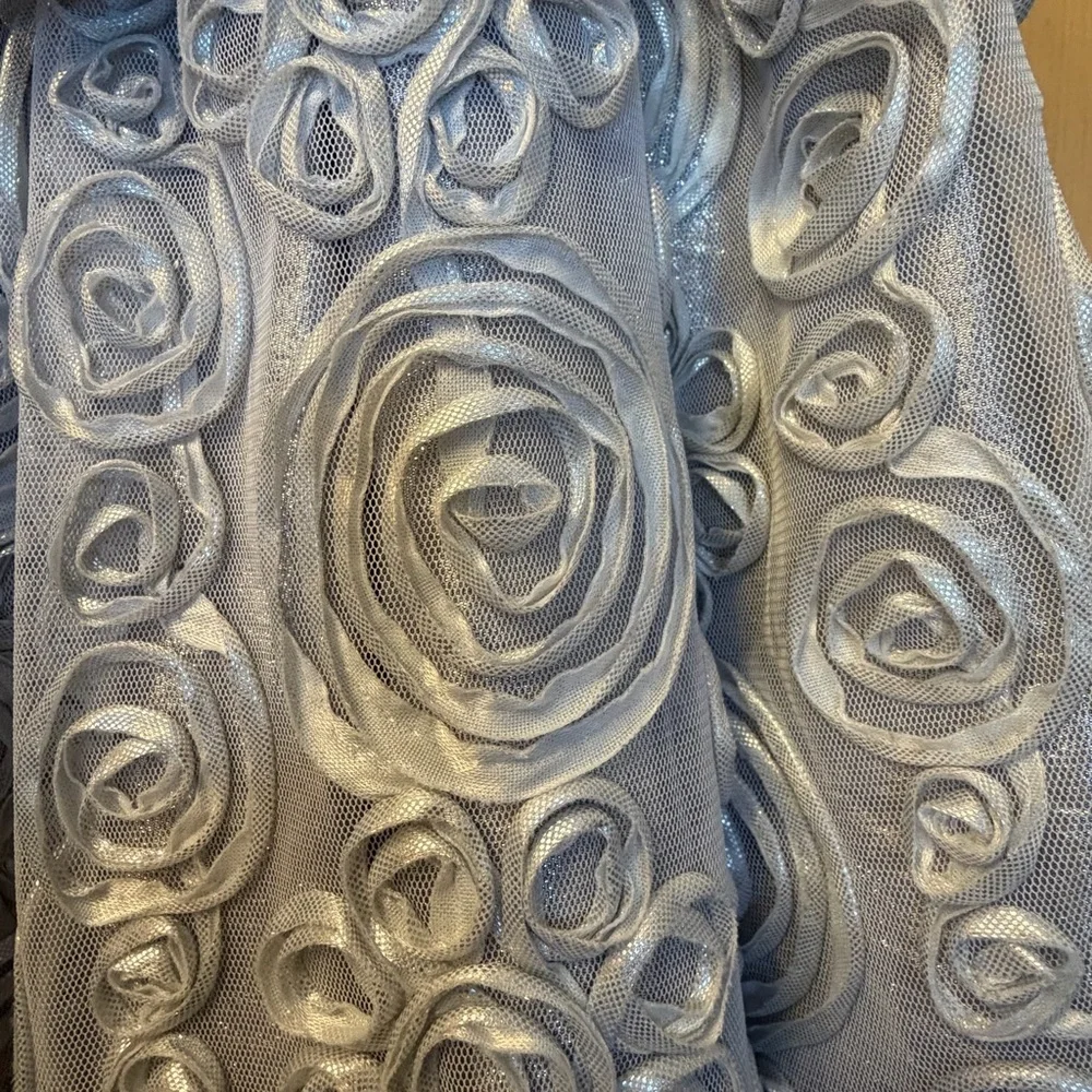 Rare Editions Girls Silver Rosette Sz 6 Party Dress Sleeveless Wedding Gala